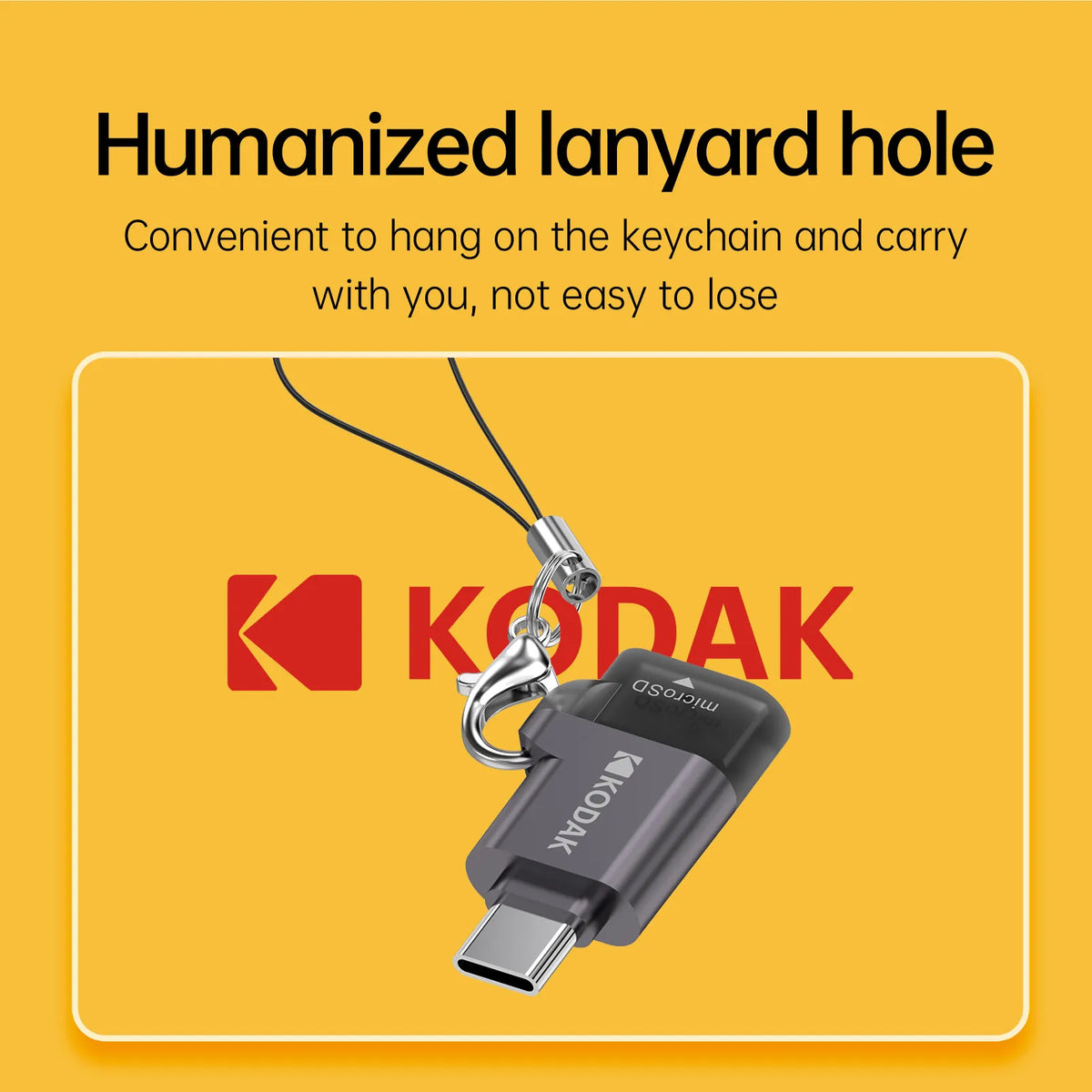 KODAK Type-C 3.0 Micro SD Card Reader TF Card Reader USB-C Adapter High Speed Memory Card Reader for Phone Laptop Tablet