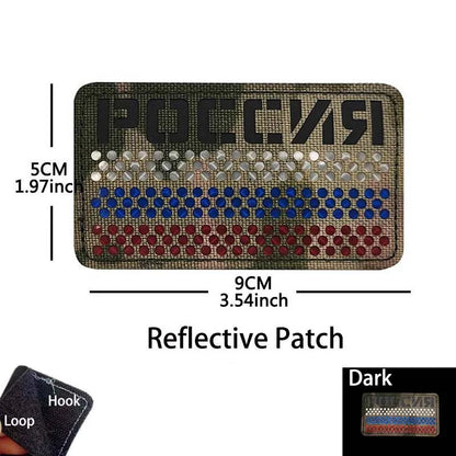 Russian Eagle Flag Emblem Russia Soldier,Knights Clothes Applique Embroidered Patch,Reflective Badges Military Tactical Stickers