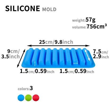 Long Strip Silicone Mold 10 Cavity Finger Shaped Chocolate Rectangular Cereal Chocolate Bar Cookie Ice Cube Trays Baking Tools