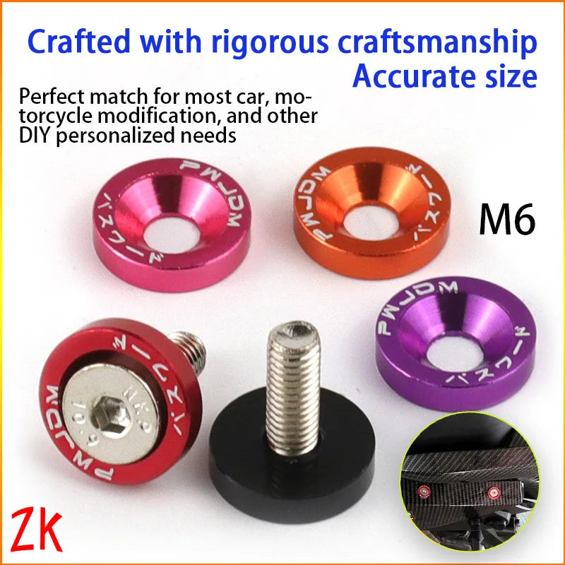 Car Motorcycle Modification Colored Screw Washer DIY Personalized Screw Washers Fasteners Concave Screws Protective Plate Washer