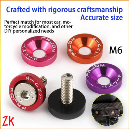 Car Motorcycle Modification Colored Screw Washer DIY Personalized Screw Washers Fasteners Concave Screws Protective Plate Washer