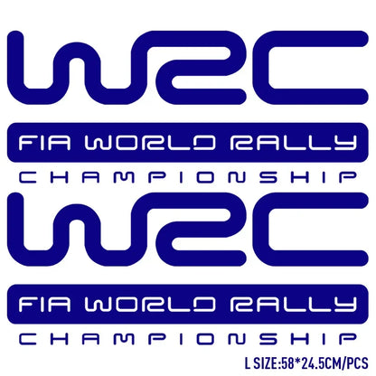 2Pcs WRC Car Stickers Racing Style Auto Vinyl Film Decals For Auto Bumper Windows Motorcycle Laptop Walls Tuning Car Accessories