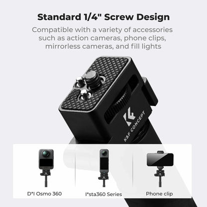 K&F CONCEPT Foldable Selfie Stick for Insta360 X6 X5 X4 DJI Osmo 360 92.5cm/36.4inch Aluminum Alloy Extension Rod Invisible Pole