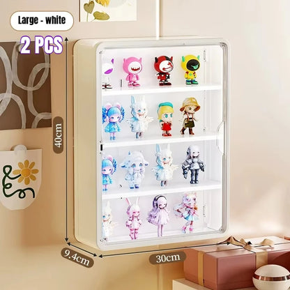 Wall Mounted Storage Box For Action Figures Magnetic Suction Display Rack Organizer for Blind Box Toy Dustproof Doll Storage Box