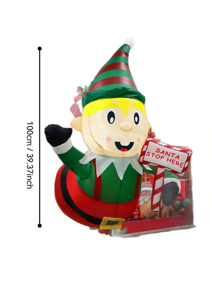 Christmas Inflatable mold LED Decorations Hanging Elf Santa on Bear Reindeer Sleigh Blow Up Outdoor Yard  Holiday Christmas Eve