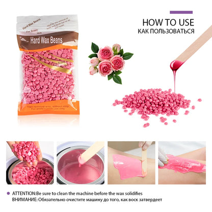 200ml Wax Melting Machine + 100g/200g /300g Wax Beans Set, Wax Heating, Wax Hair Removal And Wax Therapy Machine Wax Melting Pot