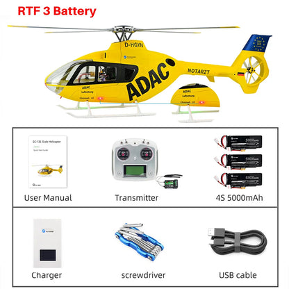 FLYWING EC135 RC Helicopter LED Light ACE Flight Control EC135 Scale Helicopter 470 Size RC Helicopters 4 Blade 6CH RC Helicopte