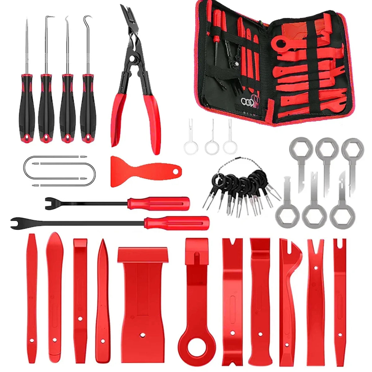 43pcs Hand Tool Set Pry Disassembly Tool Interior Door Clip Panel Trim Dashboard Removal Tool Kit Auto Car Opening Repair Tool