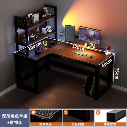 Modern Corner Computer Desk L-shaped Desktop Home E-sports Table Game Desk Bookshelf Bedroom Study Table Office Desk Chair