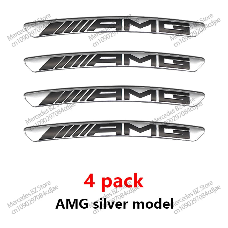 4Pcs Wheel Hub Stickers Wheel Rims Aluminium Decoration Strips For Mercedes Benz AMG GLC GLA GLB GLE GLS CLA W204 W205 W169 W176
