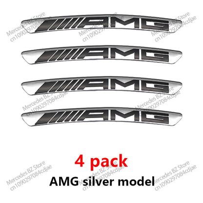 4Pcs Wheel Hub Stickers Wheel Rims Aluminium Decoration Strips For Mercedes Benz AMG GLC GLA GLB GLE GLS CLA W204 W205 W169 W176