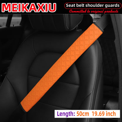 Car PU leather XX pattern shoulder guard cover for seat belt decoration 50 cm (19.69 inches) automotive interior accessories