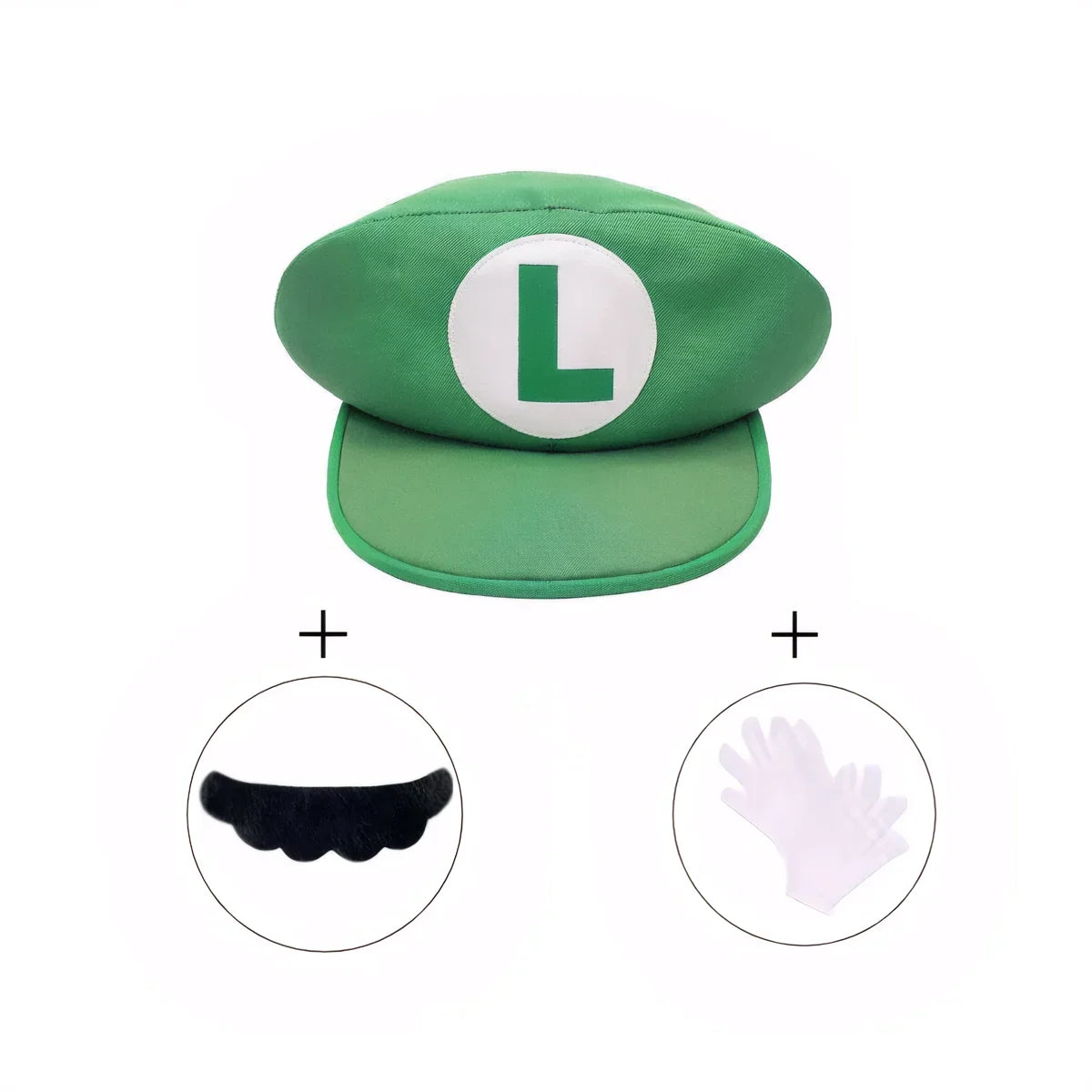 Anime Cartoon Cosplay Cap with Beard & Gloves Decoration, Boys Girls Halloween Dress Up Birthday Party Gift