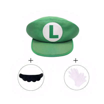 Anime Cartoon Cosplay Cap with Beard & Gloves Decoration, Boys Girls Halloween Dress Up Birthday Party Gift