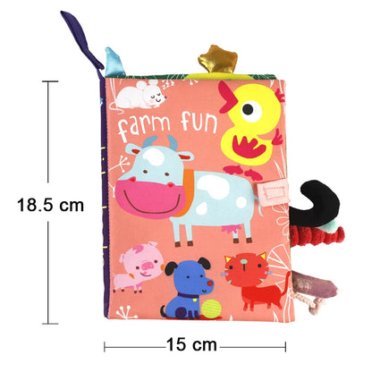 Soft Baby Books 3D Touch Feel High Contrast Cloth Book Sensory Early Learning Stroller Toys for Infant Toddler Gifts 0-12 Months