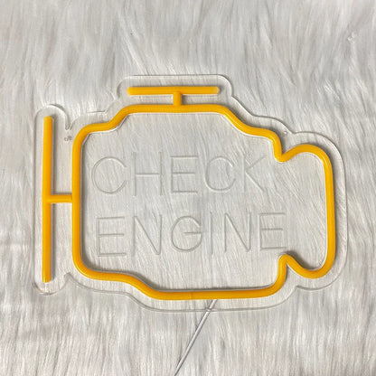 3D Carved Icon, Used For Bedroom, Garage, Game Room, Auto Repair Shop Art Decor, Father'S Day Gift,Check Engine Led Neon Sign.