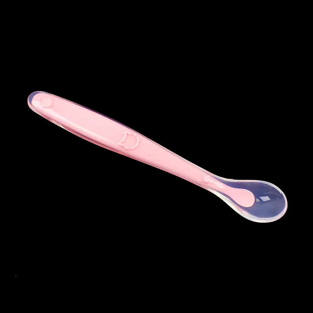 Silicone World Baby Complementary Food Silicone Spoon Training Spoon Soft Spoon Children's Feeding Tableware With Storage Box