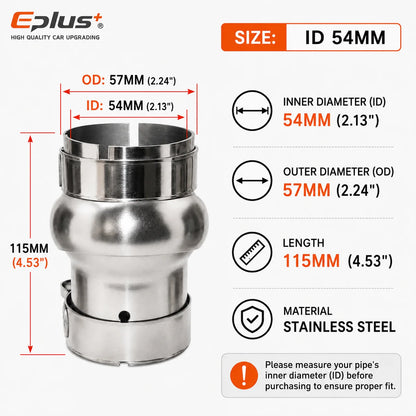 EPLUS Car Exhaust Pipe Stainless Steel Universal Connector Adjustable Swivel Joint Pipe Clamp-On Design No Welding Needed