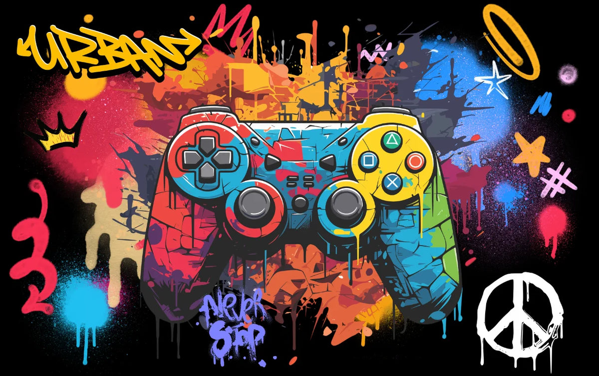 Milofi Custom 3D Wallpaper, Mural, Graffiti, Colorful Painting, Game Console Background Wall Decoration Painting