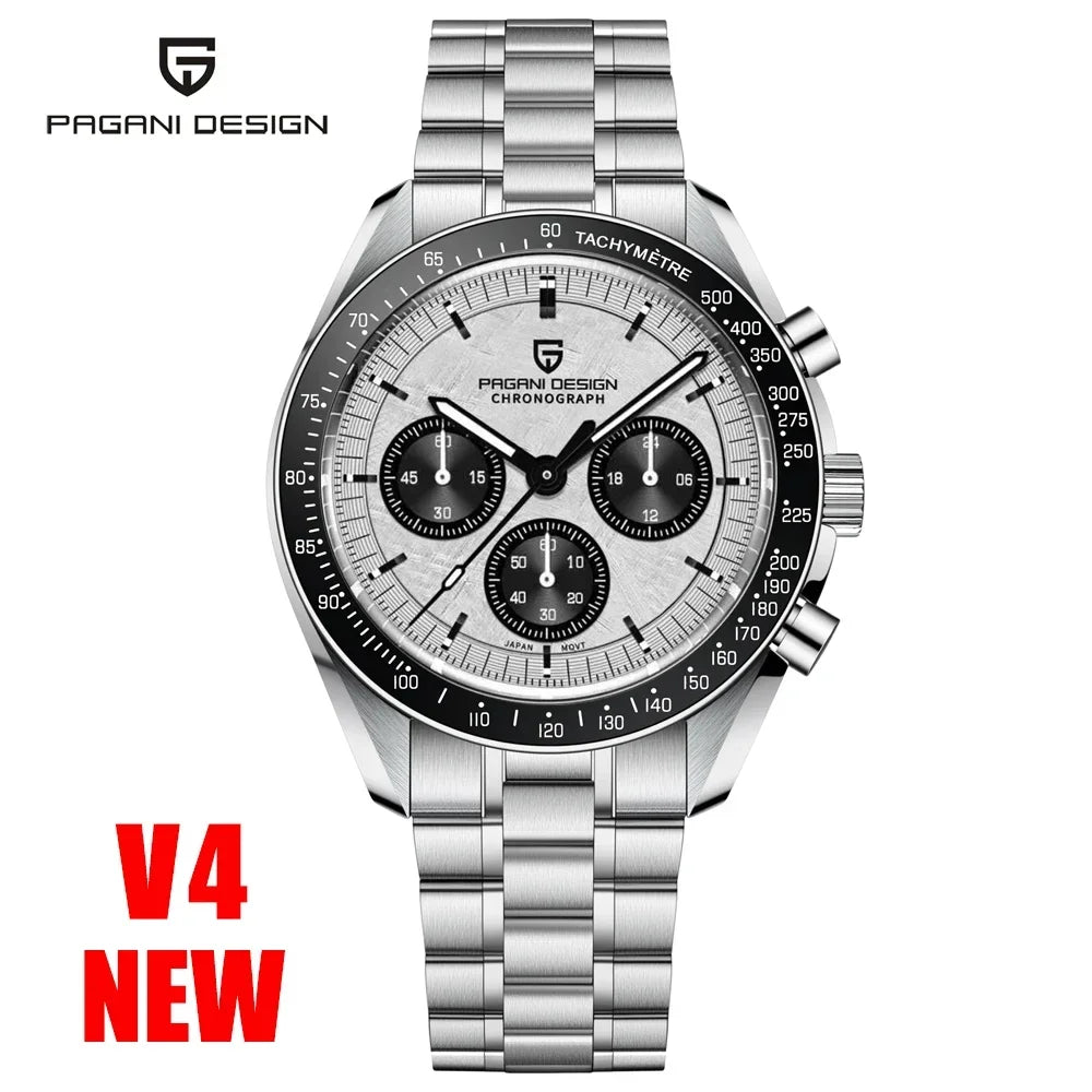 PAGANI DESIGN 2026 New V5 PD1701 Men's Watches Luxury Quartz Watch Men Sport Speed Chronograph AR Sapphire Glass 100M Waterproof