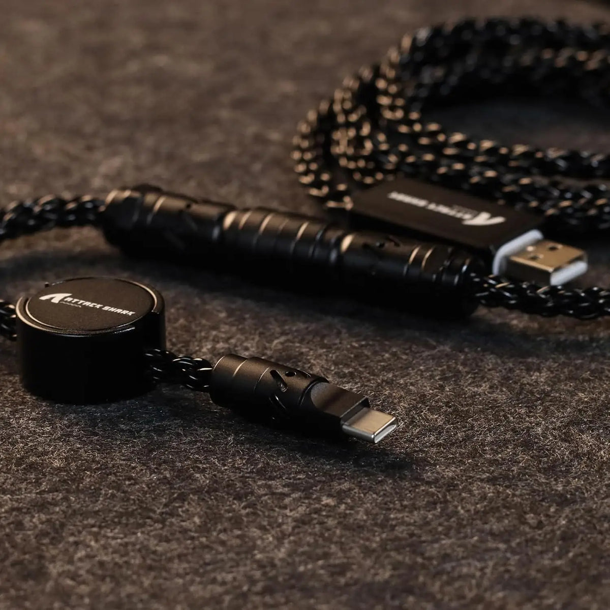 ATTACK SHARK C07 Custom USB C Keyboard Cable with RGB Lighting for 8KHz Magnetic Keyboard, 5-Pin CNC Aviation Connector