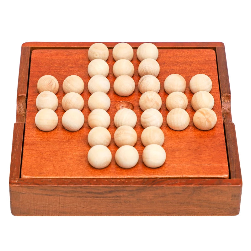 1Set Europe Board Game Single Chess Peg Solitaire Diamond Move Independently Cognitive Ability Toy Classical Educational Toys