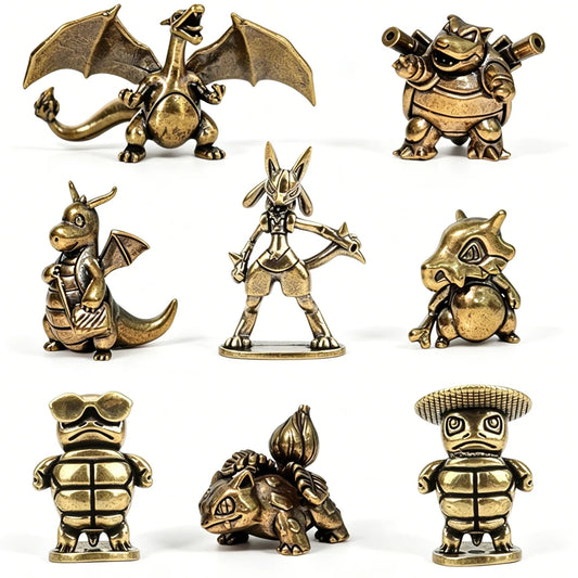 Pokémon Brass Figure Charizard Blastoise Dragonite Bulbasaur Roaring Flying Dragon Statue Animal Figurines Model Decoration gift
