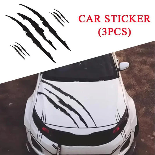 Monster Claw Car Hood Sticker Creative DIY Reflective Stickers Devil Paw Scratches Stripe Decal Stickers Cross Car Decoration