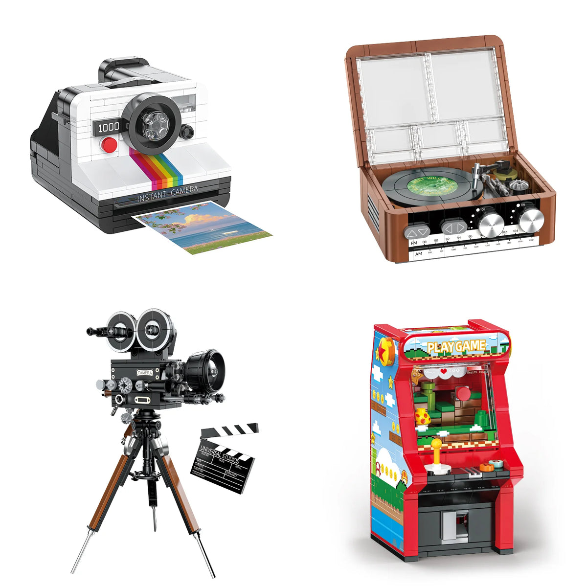 JAKI Retro Movie Camera Home Decor Creative Tall Brick Building Blocks Set MOC Model Assembly Toy Kids and Adult Birthday Gifts