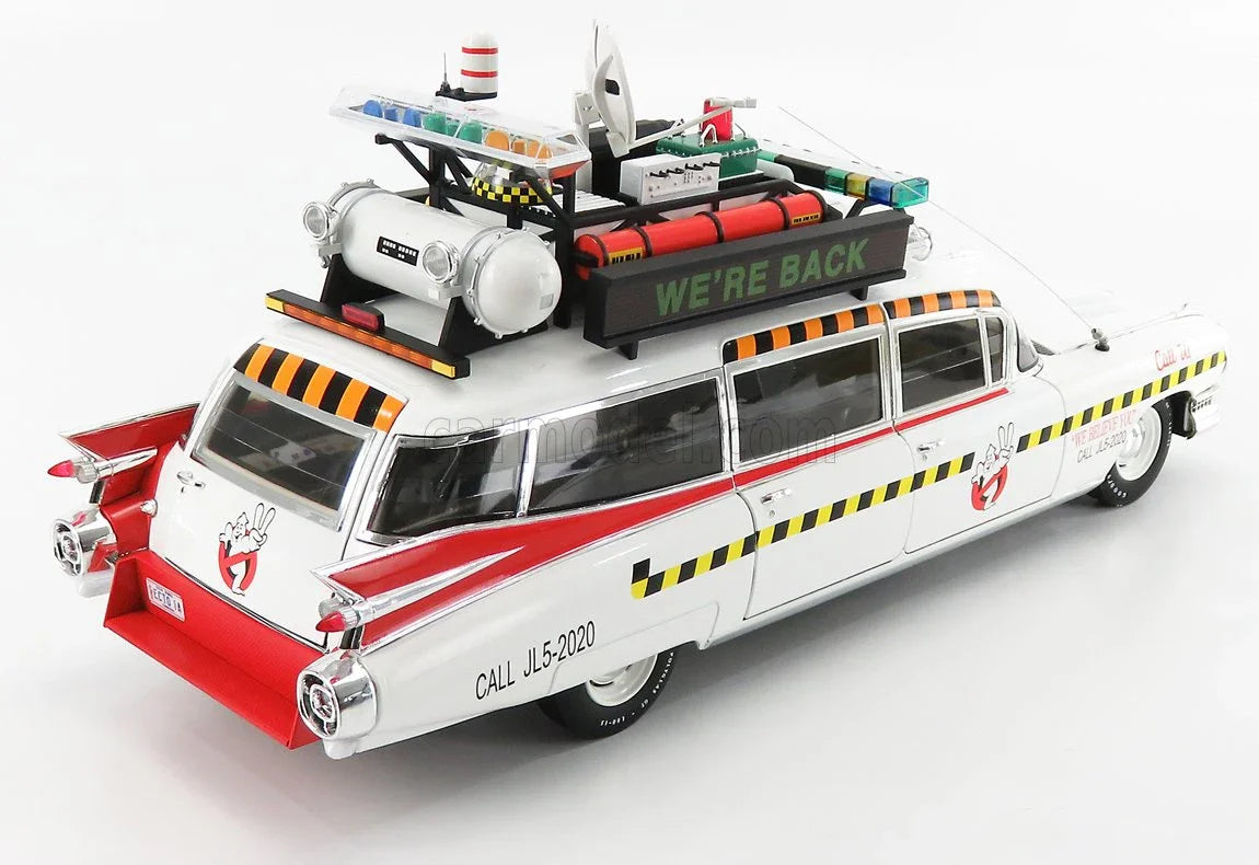 1:18 Ghostbusters ECTO-1A Ghost Car Fine Alloy die-cast miniature simulation car model, adult decoration, boy toys, adult gift