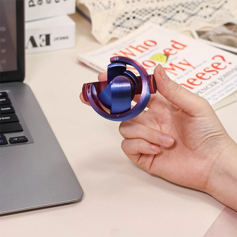 3D Printed Spiral Kinetic Fidget Toy, Infinity Moving Desk Toy, Anti-Stress Anxiety Relief Finger Spinner for Kids Adults