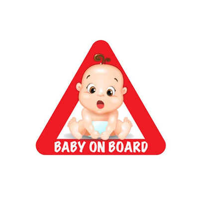 Baby On Board Car Warning Sticker Cute Cartoon Infant Pattern Waterproof Vinyl Decal Auto Window Exterior Decor