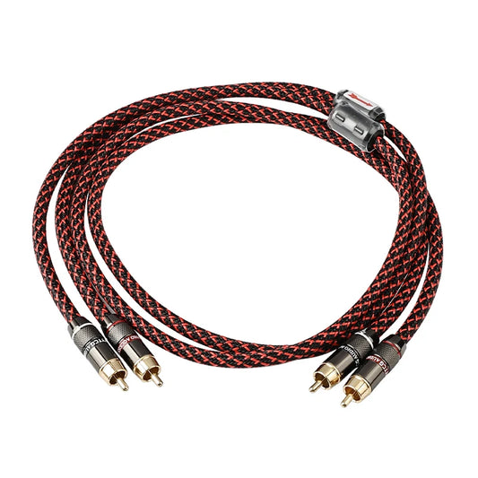 YYTCG 1 pair RCA audio cable 2 RCA to 2 RCA Interconnect Cables HIFI Stereo 4N OFC Male to Male For Amplifier DAC TV car audio