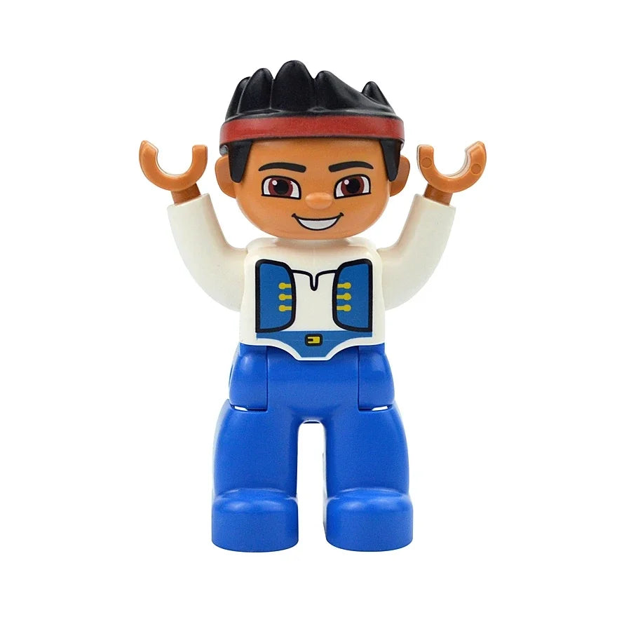 Figures Dolls Big Size Building Blocks Family Action Workers Doctor Police Farmer Compatible Large Bricks Duploes Kid Toys
