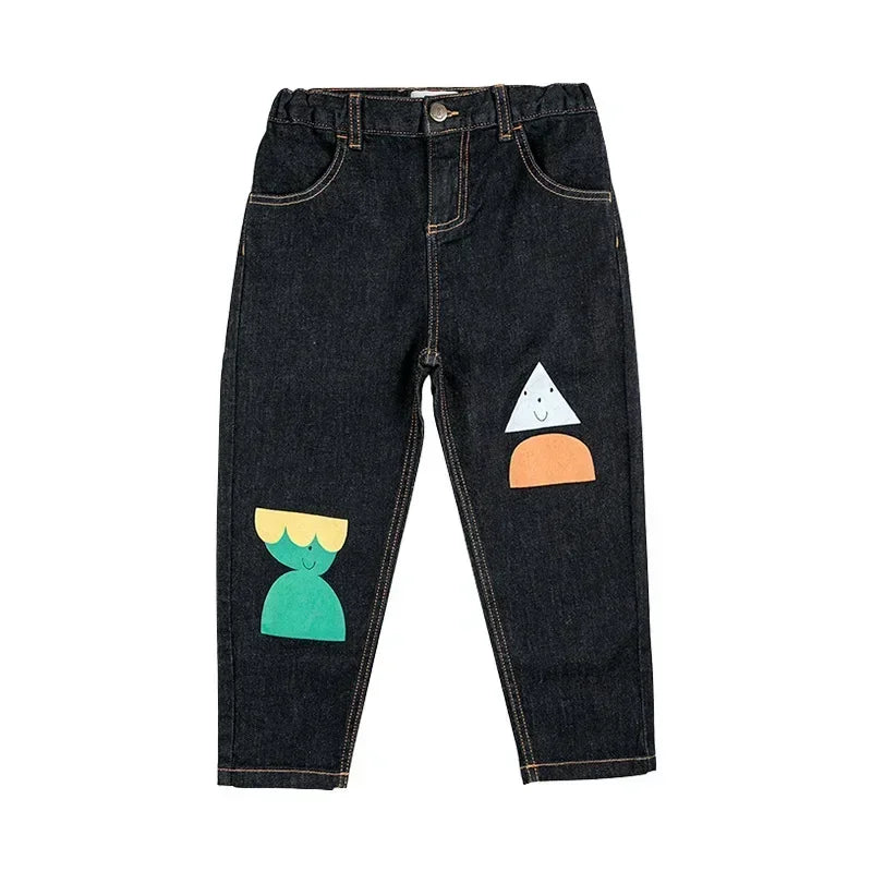 Autumn/Winter INS Korean Style Boys' and Girls' Cartoon Printed Underpants with Velvet Lace Up Guard Sports Children's Pants