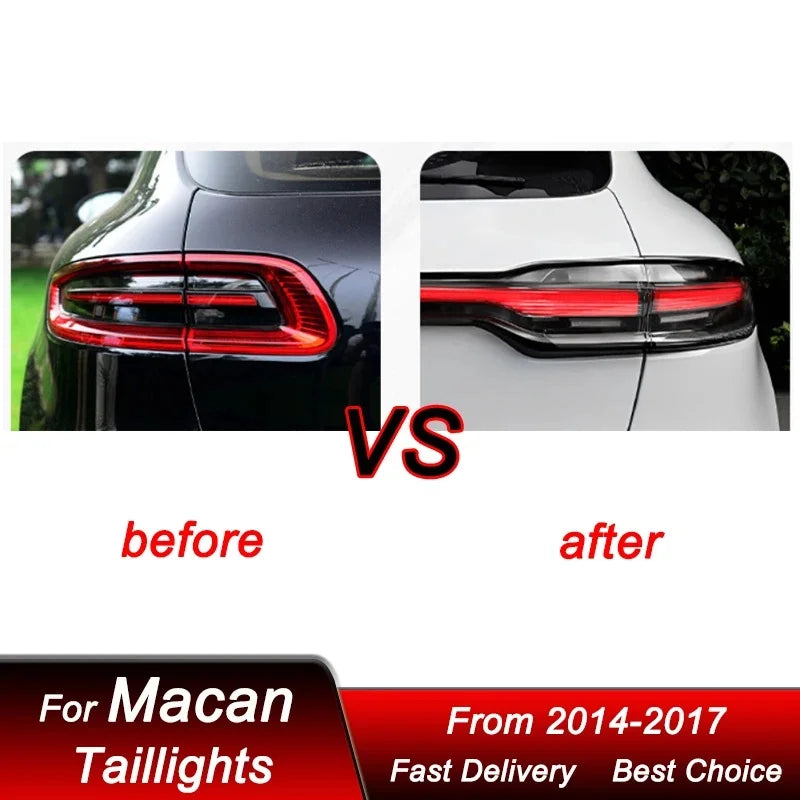 Hot styling Car through Tail Lights For Porsche Macan 14-17 new style full LED DRL tail lamp Dynamic Turn Signal Light Assembly