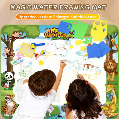 Magic Water Drawing Mat Extra Large Water Doodle Toy Set Painting Board Children Educational Toys Gift for Kids Multiple Size