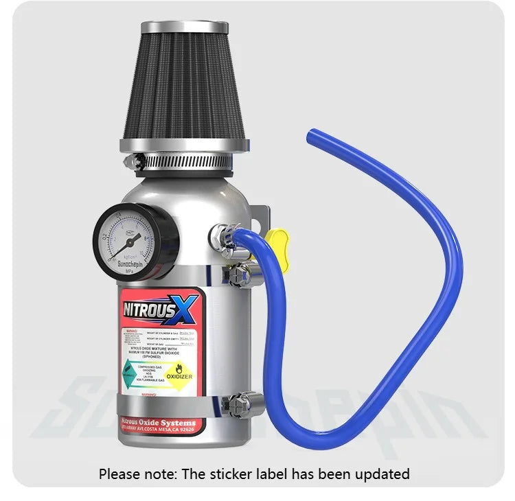 New Aluminium Nitrous Oxide Decorative Canister Nitrogen Acceleration Decoration Pot Universal Motorcycle Modified Accessory