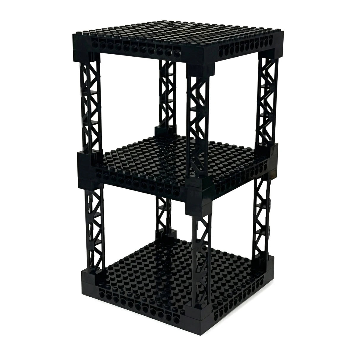 IDEAMOC 3pcs Baseboards and 8pcs Black Pillars Building Blocks DIY Toys 12.6*12.6cm Baseplate Black Pillars Asst