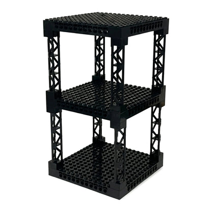 IDEAMOC 3pcs Baseboards and 8pcs Black Pillars Building Blocks DIY Toys 12.6*12.6cm Baseplate Black Pillars Asst