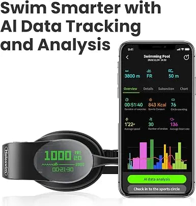 HOLOSWIM 2PRO Smart Swim Goggles, AR Data Display, AI Swim Analysis, Personalized Training Plans, Winged Low-Drag Design, IP68