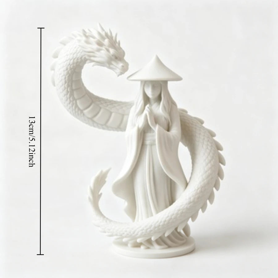 Oriental Dragon Guardian Statue Prayer Statue Traditional Oriental Dragon Sculpture Zen Tea Room Desktop Decoration Art Gift