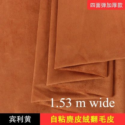 Self-adhesive Suede Fabric Thickened Elastic By Half A Meter for Car Decoration Gift Box Package Diy Sewing Cloth Wearable Black