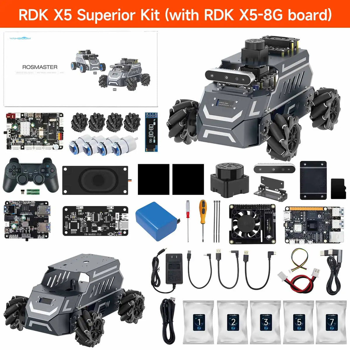 ROSMASTER M1 AI Large Model Embodied Intelligence Educational Robot Support 3D Depth Vision Jetson/Raspberry Pi/RDK X5 Control