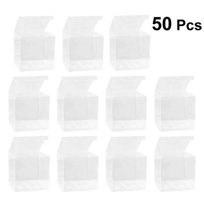 50PCS Transparent Gift Box Candle Packaging Gift Box 5*5*5cm PVC Wedding Candy Box Wedding Party Supplies Gift Packaging