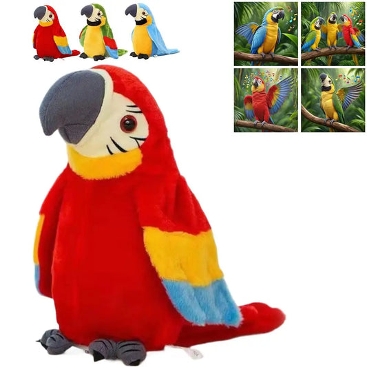 Cute Electric Talking Parrot Plush Toy Speaking Record Repeats Waving Wings Electroni Bird Stuffed Plush Toy As Gift For Kids