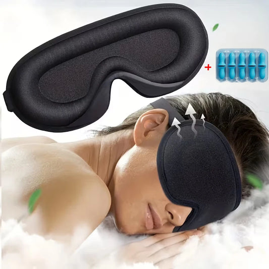 3D Sleep Mask for Men Women Soft Breathe Sleep Mask For Eyes,100% Blockout Light Eye Mask Travel Nap Rest Relax Sleeping