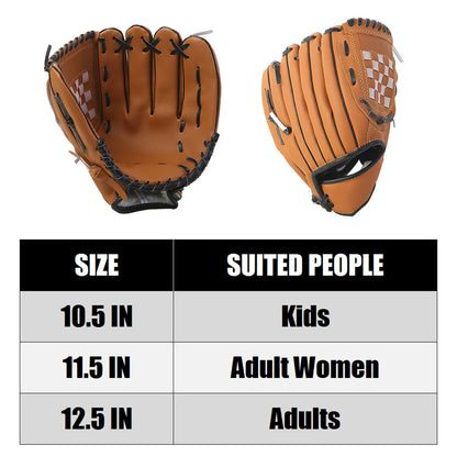 10.5/11.5/12.5 Inch Outdoor Sport Baseball Glove - Kids Youth Adults Practice Glove for Sports