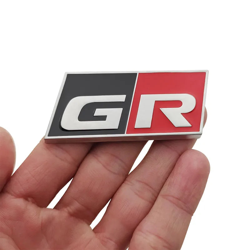 Metal GR SPORT GR MN Racing Car Badge Emblem Decoration Sticker For Toyota Vitz Prius PHV HARRIER MARK X Voxy Noah