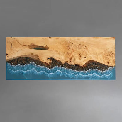Waterfall epoxy resin wooden coffee table rosewood coffee table live edge epoxy resin coffee table
